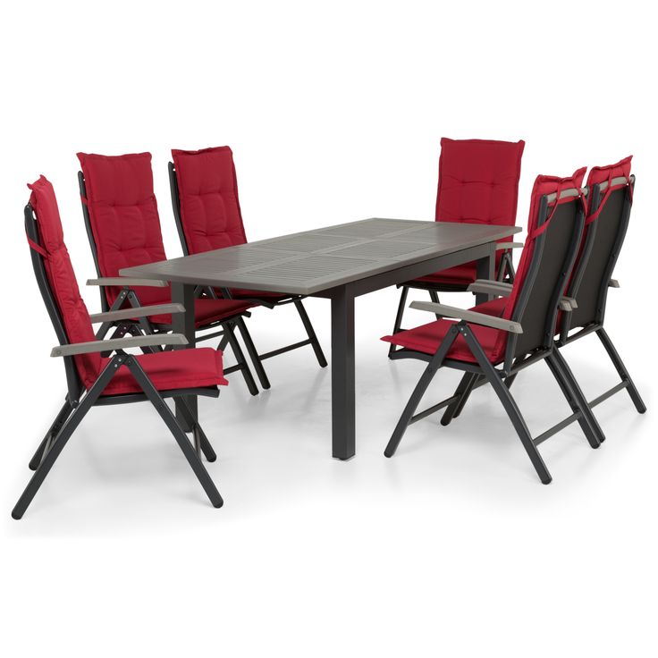 Ruokailuryhmä Sitges 6 Sitges säätötuolilla 152-210 cm ei sisällä pehmusteita
