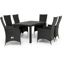 Ruokailuryhmä Maggiore, 160cm, 6 säätötuolia, harmaa/musta