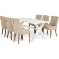 Ruokailuryhmä Bloomington Linnea 6 Viktoria tuolia beige