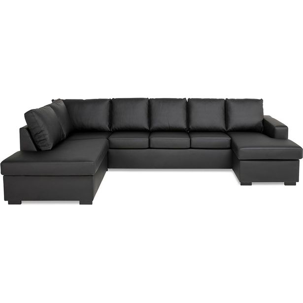 U-sohva Scandinavian Choice Crazy Divaani XL 6 ist vasen keinonahka antrasiitti
