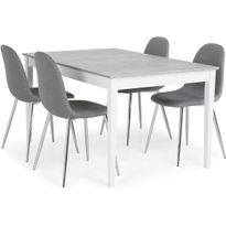 Ruokailuryhmä Scandinavian Choice Romeo 140cm 4 Nibe tuolia harmaa/valkoinen