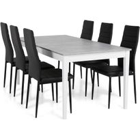 Ruokailuryhmä Scandinavian Choice Romeo 180cm 6 Ted tuolia valkoinen/musta