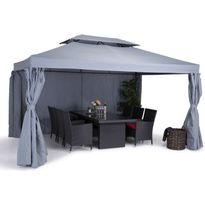 Paviljonki Bermuda 3x4m, sis. seinät, vaaleanharmaa