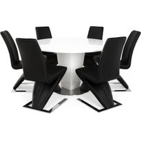 Ruokailuryhmä Scandinavian Choice Diamond 6 Zion tuolia valkoinen/musta