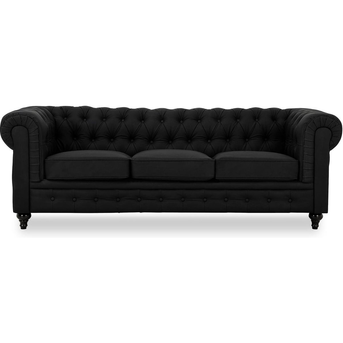 Sohva Manor House Chesterfield Lyx 3 ist keinonahka musta/harmaa