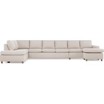 U-sohva Scandinavian Choice Crazy XXL 6 ist vasen korkeat pyöreät jalat beige/tammi