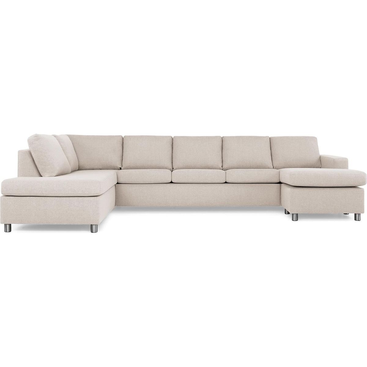 U-sohva Scandinavian Choice Crazy XL 5 ist vasen pyöreät jalat beige/kromi