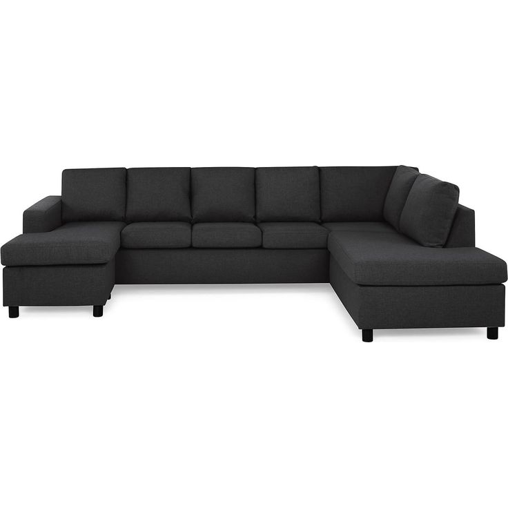 U-sohva Scandinavian Choice Crazy XL 4+1 ist oikea korkeat pyöreät jalat antrasiitti/musta
