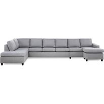 U-Sohva Scandinavian Choice Crazy Gigant vasen vaaleanharmaa/mustat jalat kulmikas, Verkkokaupan poistotuote