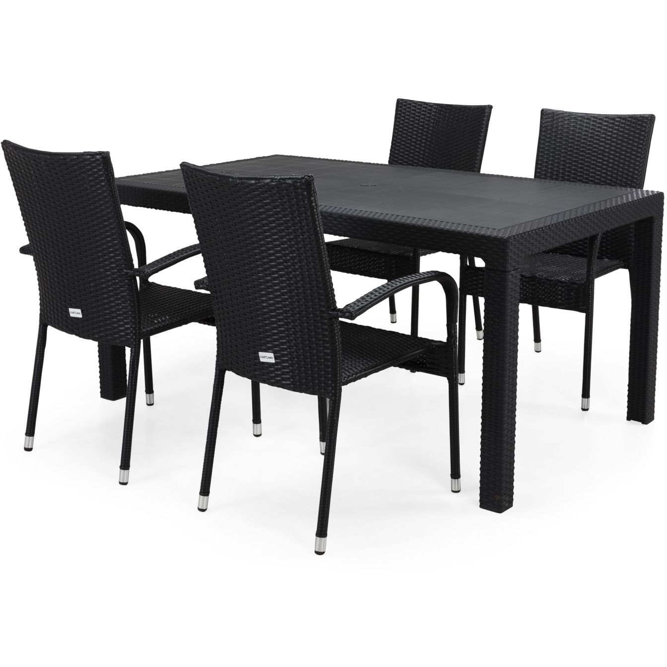 Ruokailuryhmä Melody 160cm, 4 tuolia, antrasiitinharmaa