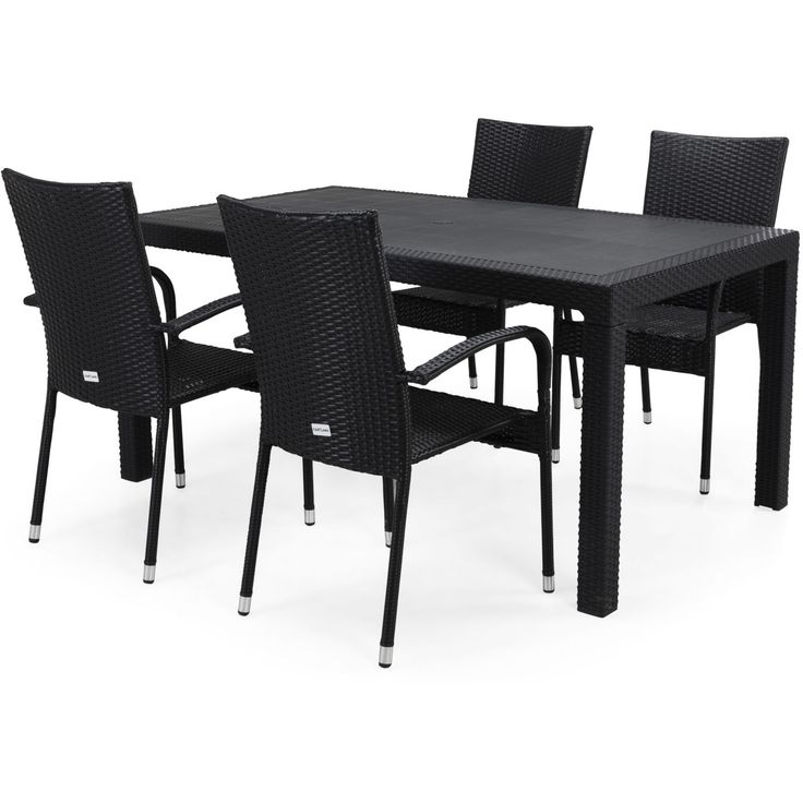 Ruokailuryhmä Melody 160cm, 4 tuolia, antrasiitinharmaa