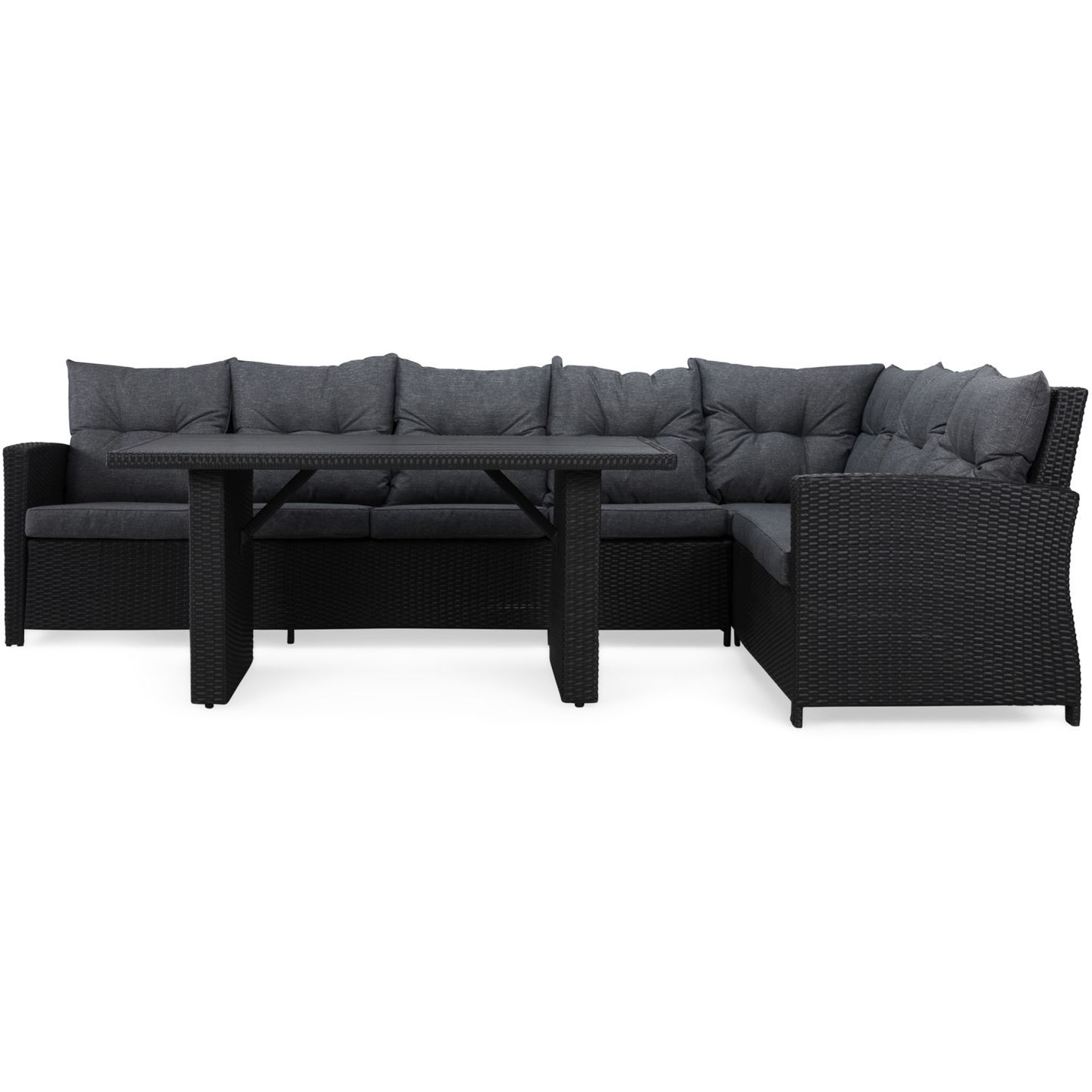 Oleskeluryhmä James, pöytä, sohva oikea, musta