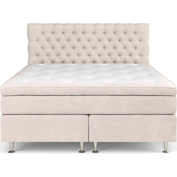 Jenkkisänkypaketti Berg & Strand Celine Grand Kova Memory 180x200cm sametti beige/puu