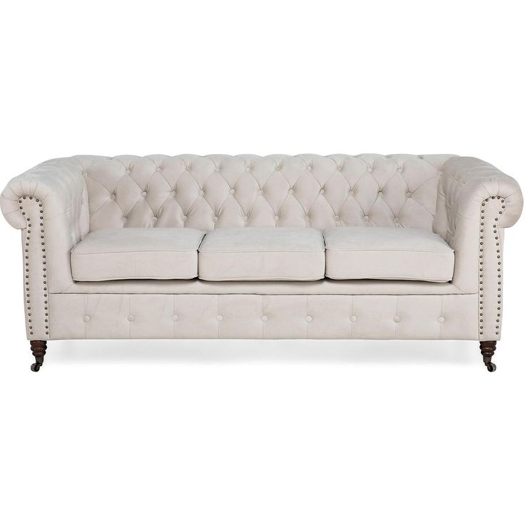 Sohva Bloomington Chesterfield Deluxe 3 ist sametti beige