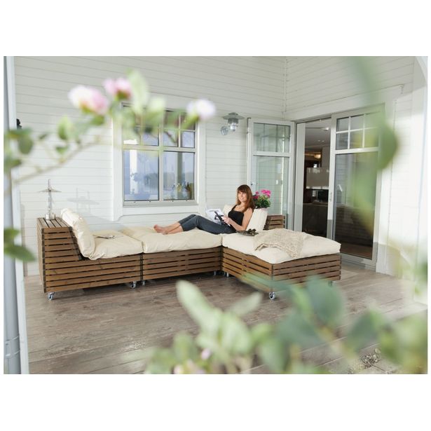 Lounge-nojatuoli Chichester, 2 kpl ja 2 divaaniosaa, ruskea