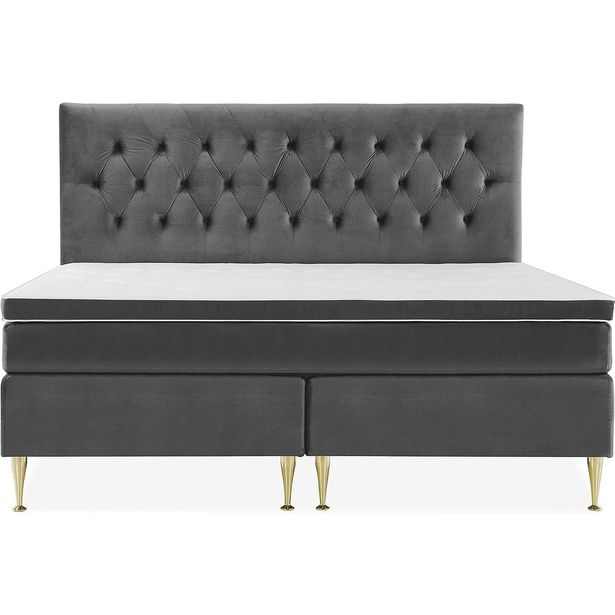 Jenkkisänky Berg & Strand Royal Velvet 210x210cm tummanharmaa