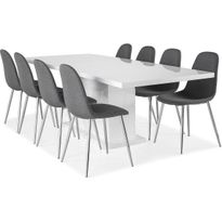 Jatkettava ruokailuryhmä Scandinavian Choice Ratliff 200x40cm 8 Nibe tuolia valkoinen