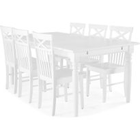 Ruokailuryhmä Scandinavian Choice Hampton 190cm 6 Michigan tuolia valkoinen