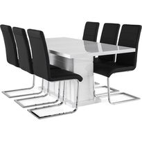 Ruokailuryhmä Scandinavian Choice Ratliff 180cm 6 Cibus tuolilla valkoinen