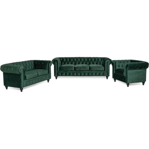 Sohvaryhmä Factory Fellow Chesterfield Lyx 6 ist vihreä
