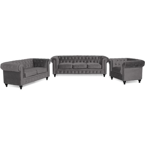 Sohvaryhmä Chesterfield Lyx 6 ist harmaa