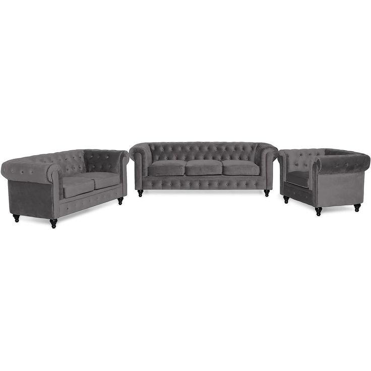 Sohvaryhmä Chesterfield Lyx 6 ist harmaa