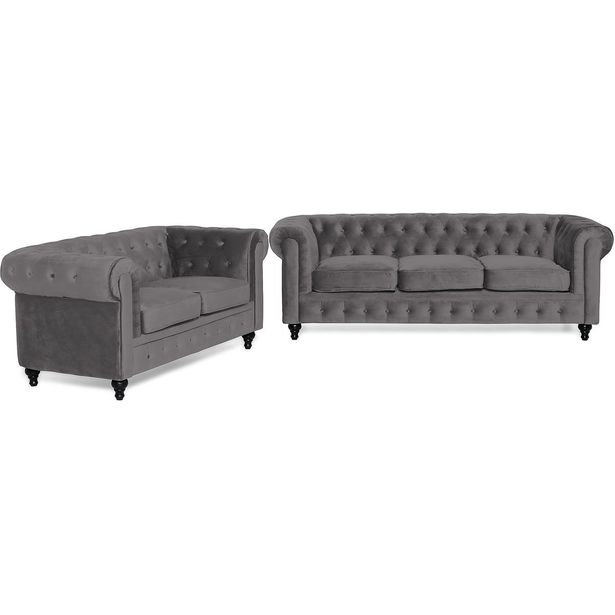 Sohvaryhmä Chesterfield Lyx 5 ist harmaa