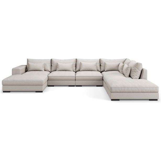 U-Moduulisohva Dubai 6 ist vasen beige/harmaa