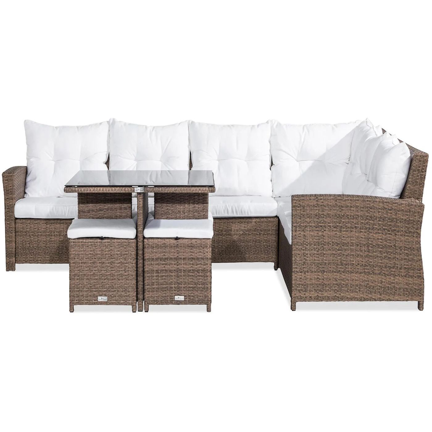 Oleskeluryhmä James 5, pöytä, rahit, kulma, hiekka/valkoinen