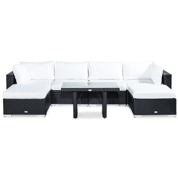 Oleskeluryhmä Bahamas 6, divaanit, pöytä, musta/valkoinen