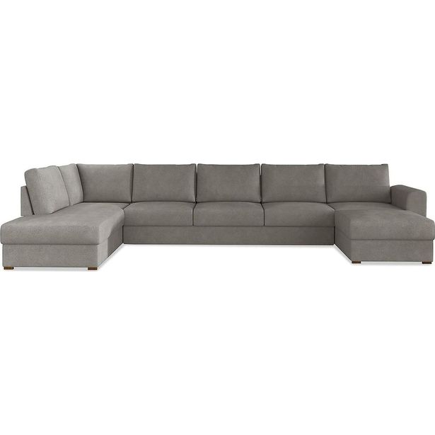 U-Vuodesohva Wilma Large 6 ist vasen sametti harmaa