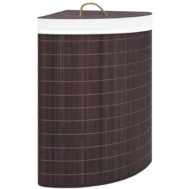 Bambu kulmapyykkikori ruskea 60 l_1