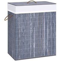 Bambu pyykkikori harmaa 100 l