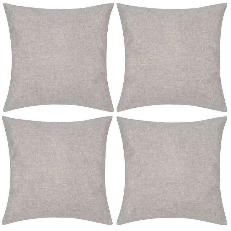 Beige tyynynpäällinen pellavatyylinen 4 kpl 50 x 50 cm_1
