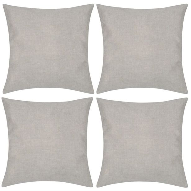 Beige tyynynpäällinen pellavatyylinen 4kpl 50 x 50 cm_1