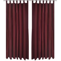 Bordeaux mikro-satiini verhot lenkeillä 2kpl 140 x 175 cm