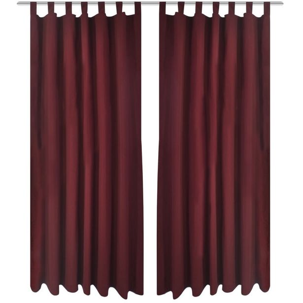 Bordeaux mikro-satiini verhot lenkeillä 2kpl 140 x 175 cm_1