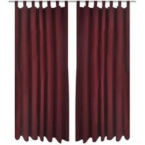 Bordeaux mikro-satiini verhot lenkeillä 2kpl 140 x 245 cm