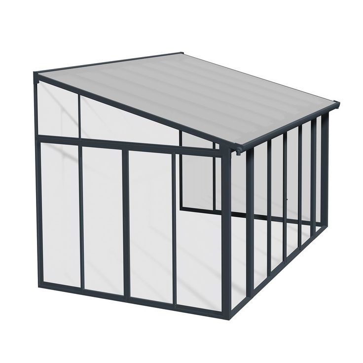 Viherhuone Palram-Canopia Veranda, 12.8m², 3x4.25ft, harmaa