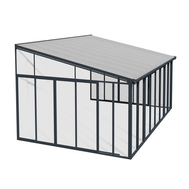 Viherhuone Palram-Canopia Veranda, 16.5m², 4x4.25ft, harmaa