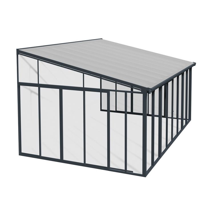 Viherhuone Palram-Canopia Veranda, 16.5m², 4x4.25ft, harmaa