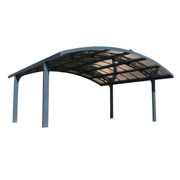 Autokatos Palram-Canopia Arizona Breeze Wings&Arch, 26.9m², kahdelle autolle, tummanharmaa/harmaa