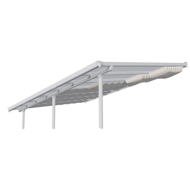 Terassikatoksen kattoverho Palram-Canopia, 3x9.15m, valkoinen