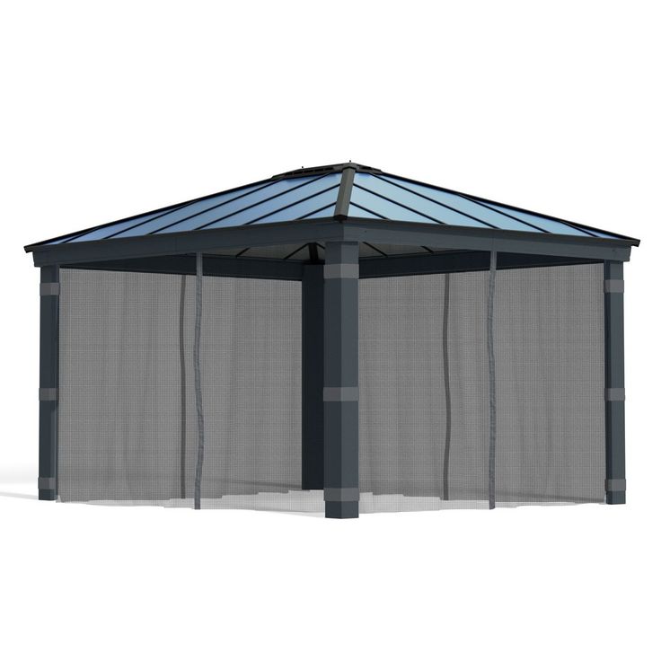 Paviljongin hyttysverhosetti Palram-Canopia Dallas 4300, 3.6x4.3m, harmaa