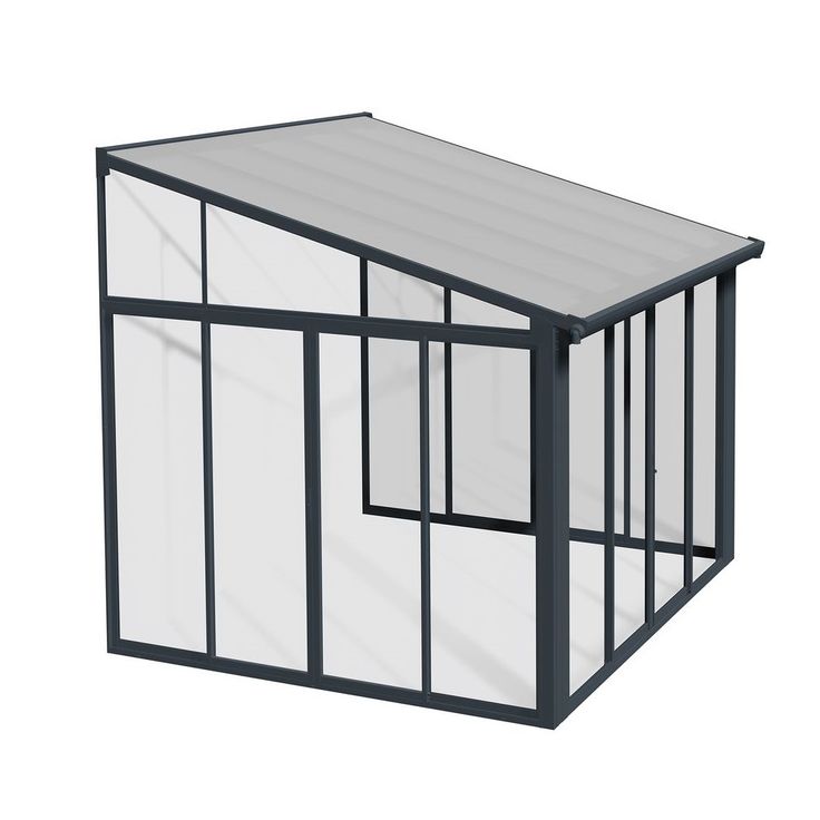 Viherhuone Palram-Canopia Veranda, 9.2m², 3x3.05ft, harmaa