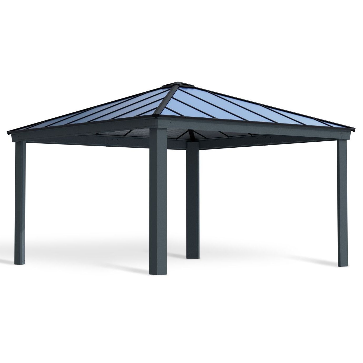 Paviljonki Palram-Canopia Dallas, 17.6m², 4.3x4.3m, 14x14ft, harmaa