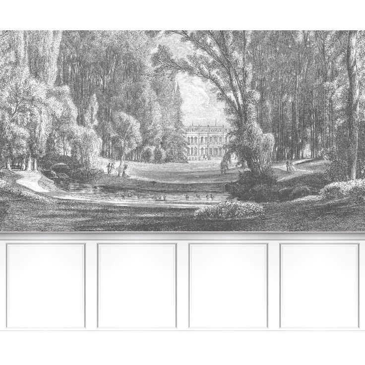 Kuvatapetti Casadeco Balade Au Parc S Noir Gravure 300x250cm (87989207)