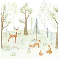Kuvatapetti Casadeco The Enchanted Forest With Doe Vert Foret, eri kokoja