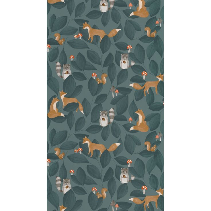 Tapetti Casadeco Woodland Friends Bleu Encre (88276815)
