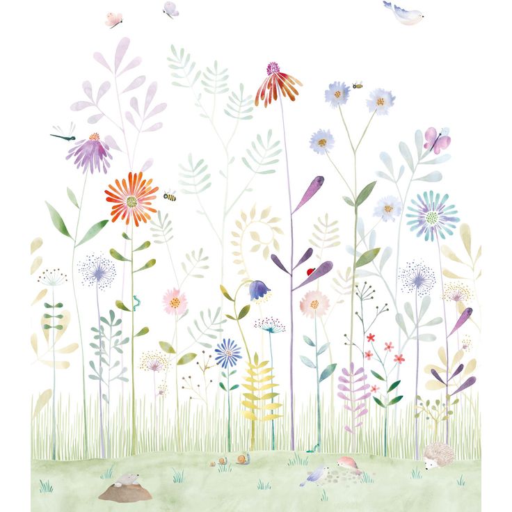 Kuvatapetti Casadeco The Garden Small World With Snail S Bouquet 200x250cm (88287205)